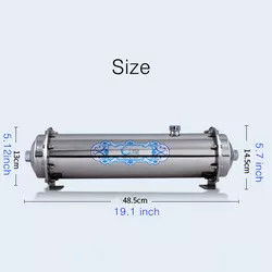 Modern Whole House Water Purifier System 304 Stainless Steel Horizontal Water Filter Cartridge